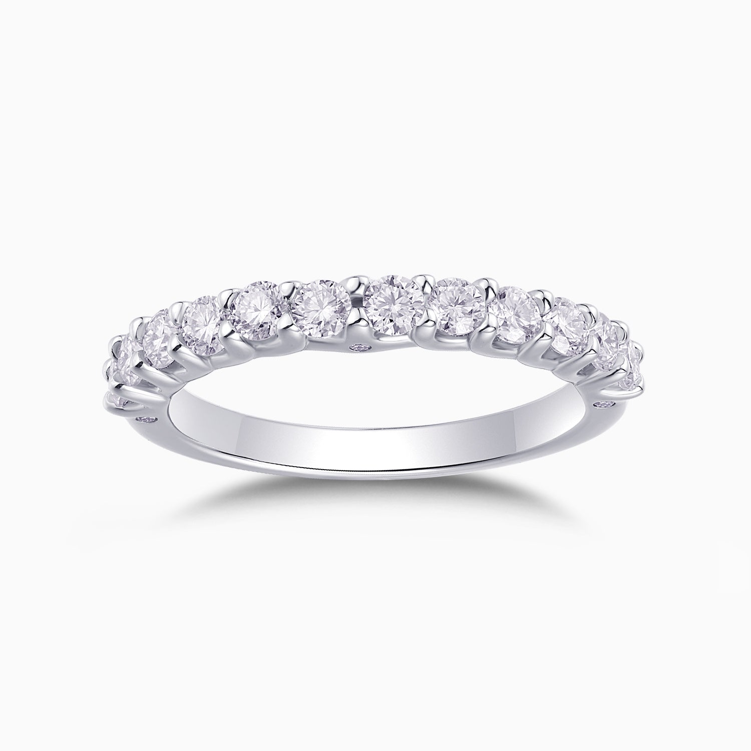 Round Cut Moissanite Wedding Band Ring - Ceerom