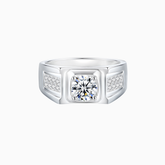 Men's Halo Moissanite Wedding Band Ring - Ceerom