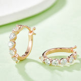 Single Paved Moissanite Hoop Earring