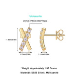 Letter X Moissanite Stud Earrings - Ceerom