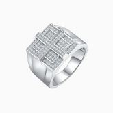 Men's Moissanite Cross Band Ring - Ceerom