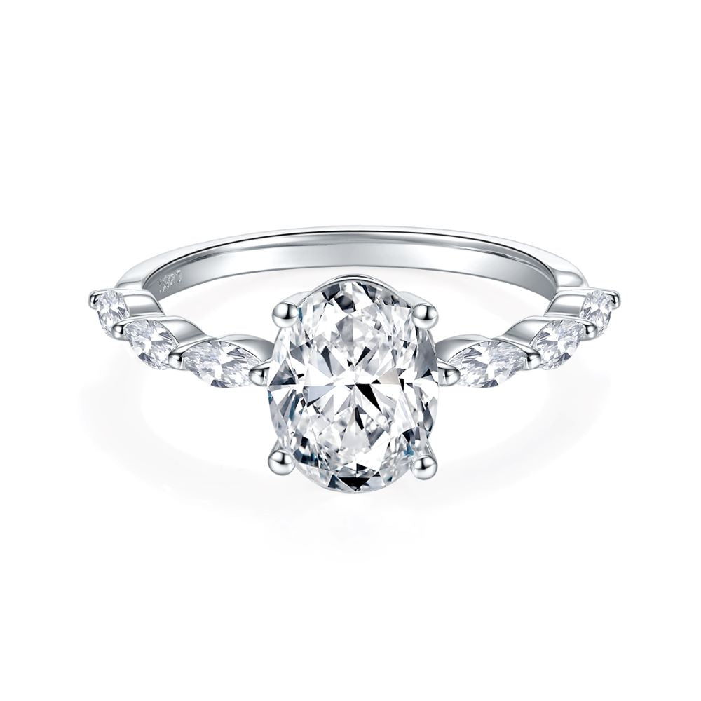 2ct Oval Moissanite Pave Ring - Ceerom
