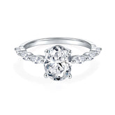 2ct Oval Moissanite Pave Ring - Ceerom
