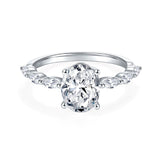 2ct Oval Moissanite Pave Ring - Ceerom