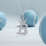 Crown 26 English Letters Full Moissanite Pendant Necklace Free choice - Ceerom