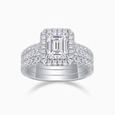 Sparkle Emerald Cut Stackable Ring Set - Ceerom