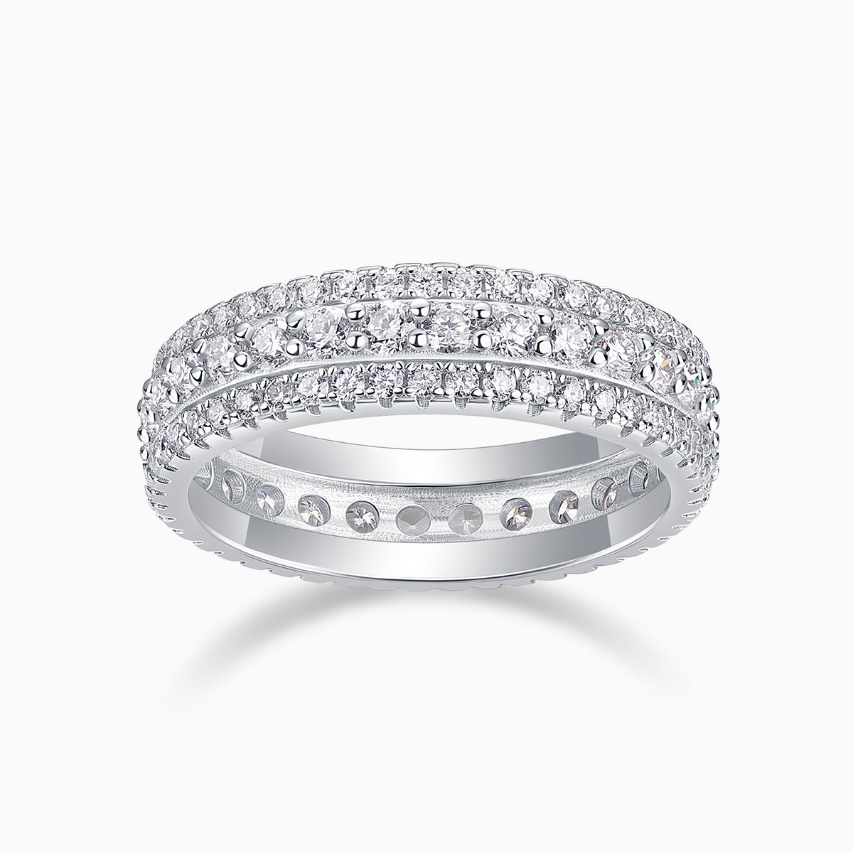 Moissanite Pave Wedding Band Ring - Ceerom
