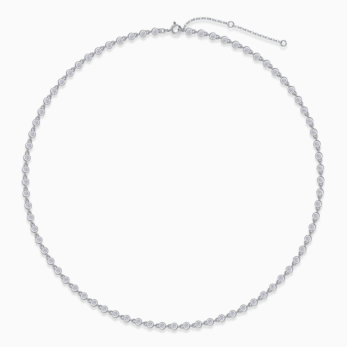 Round Cut Moissanite Tennis Necklace - Ceerom