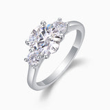 Three Stone Round Moissanite Engagement Ring