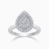 Halo Pear Shaped Moissanite Ring - Ceerom