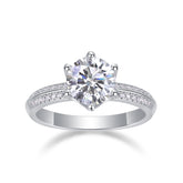 Round Cut Moissanite Six-Prong Wedding Ring - Ceerom