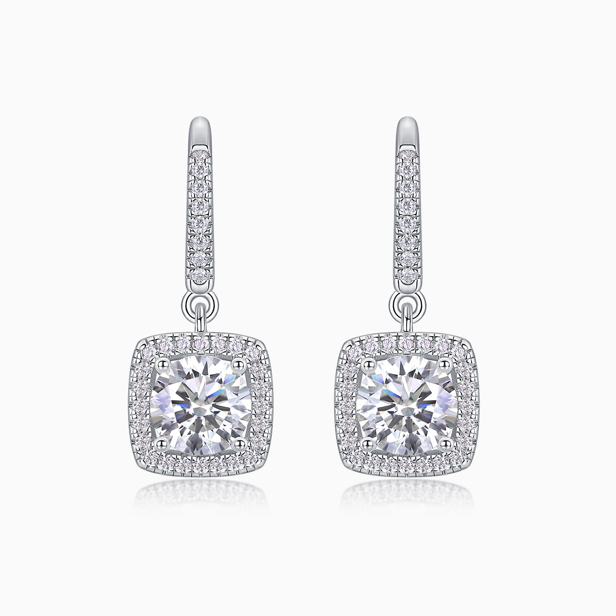 Round Moissanite Drop Earrings - Ceerom