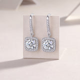 Round Moissanite Drop Earrings - Ceerom