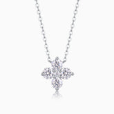 Flower Design Moissanite Pendant Necklace - Ceerom