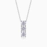 Three Round Moissanite Pendant Necklace - Ceerom