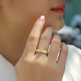 Solitaire Asscher Cut Moissanite Ring - Ceerom