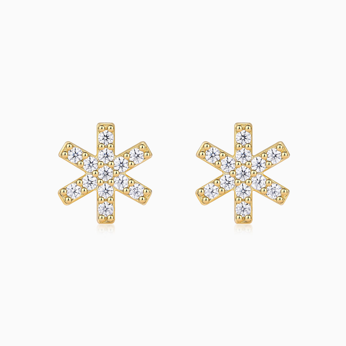 Snowflake Design Moissanite Stud Earrings - Ceerom