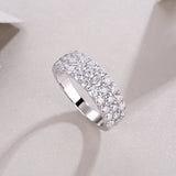 Triple Row Half Eternity Weeding Band Ring - Ceerom