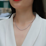 Round Cut Moissanite Tennis Necklace - Ceerom
