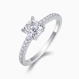 Asscher Cut Moissanite Pave Engagement Ring - Ceerom