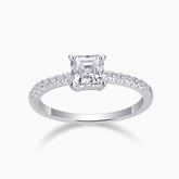 Asscher Cut Moissanite Pave Engagement Ring - Ceerom
