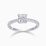 Asscher Cut Moissanite Pave Engagement Ring - Ceerom