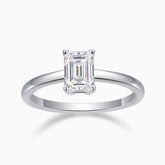 Solitaire Emerald Cut Moissanite Ring - Ceerom