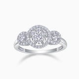 Flower Halo Moissanite Engagement Ring - Ceerom