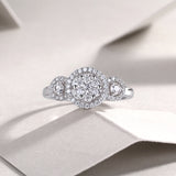 Flower Halo Moissanite Engagement Ring - Ceerom