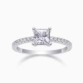 Asscher Cut Moissanite Pave Ring - Ceerom