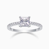 Asscher Cut Moissanite Pave Ring - Ceerom