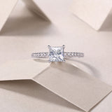 Asscher Cut Moissanite Pave Ring - Ceerom