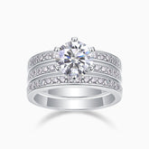 Classic Sparkle Round Cut Stackable Ring Set - Ceerom