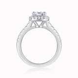 Halo Round Cut Moissanite Engagement Ring - Ceerom