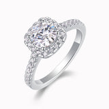 Halo Round Cut Moissanite Engagement Ring - Ceerom