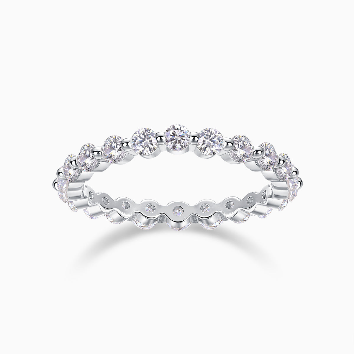 Round Cut Moissanite Band Ring - Ceerom