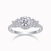 Halo Round Cut Moissanite Ring - Ceerom