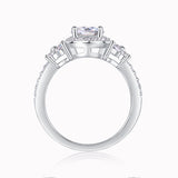 Halo Round Cut Moissanite Ring - Ceerom