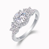 Halo Round Cut Moissanite Ring - Ceerom