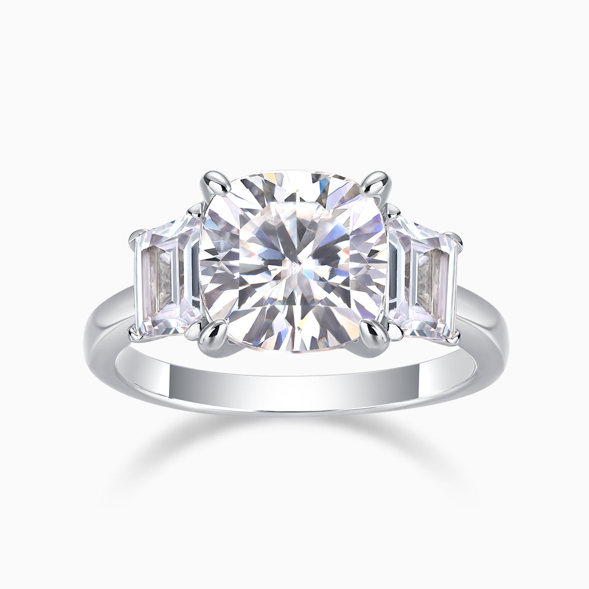 The Three Stone Cushion Cut Engagement Ring - Ceerom