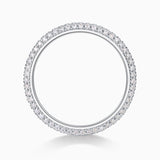 Round Moissanite Pave Wedding Band Ring - Ceerom