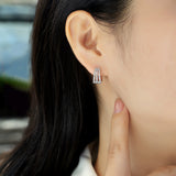Moissanite Split Huggie Earrings