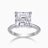 5CT Solitaire Asscher Cut Moissanite Ring - Ceerom