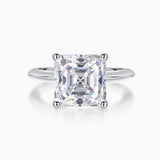 5CT Solitaire Asscher Cut Moissanite Ring - Ceerom