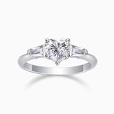 Three Stone Heart Cut Engagement Ring - Ceerom