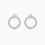 Elegant Moissanite Circle Stud Earrings - Ceerom