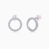 Elegant Moissanite Circle Stud Earrings - Ceerom