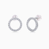 Elegant Moissanite Circle Stud Earrings - Ceerom