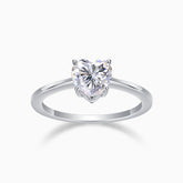 Solitaire Heart Cut Moissanite Ring - Ceerom