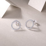 Elegant Moissanite Circle Stud Earrings - Ceerom